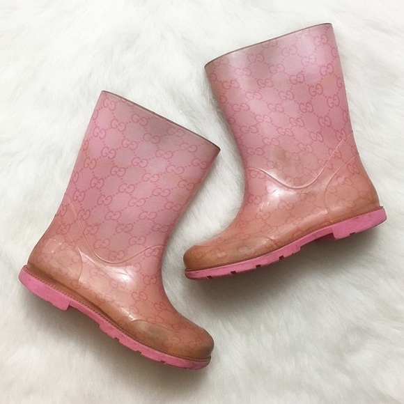 Gucci Other - Girls Pink Gucci Logo Rain Boots, Size 31